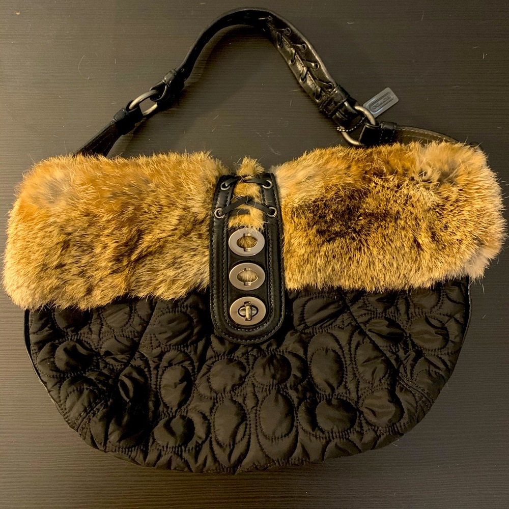 Fur coach bag